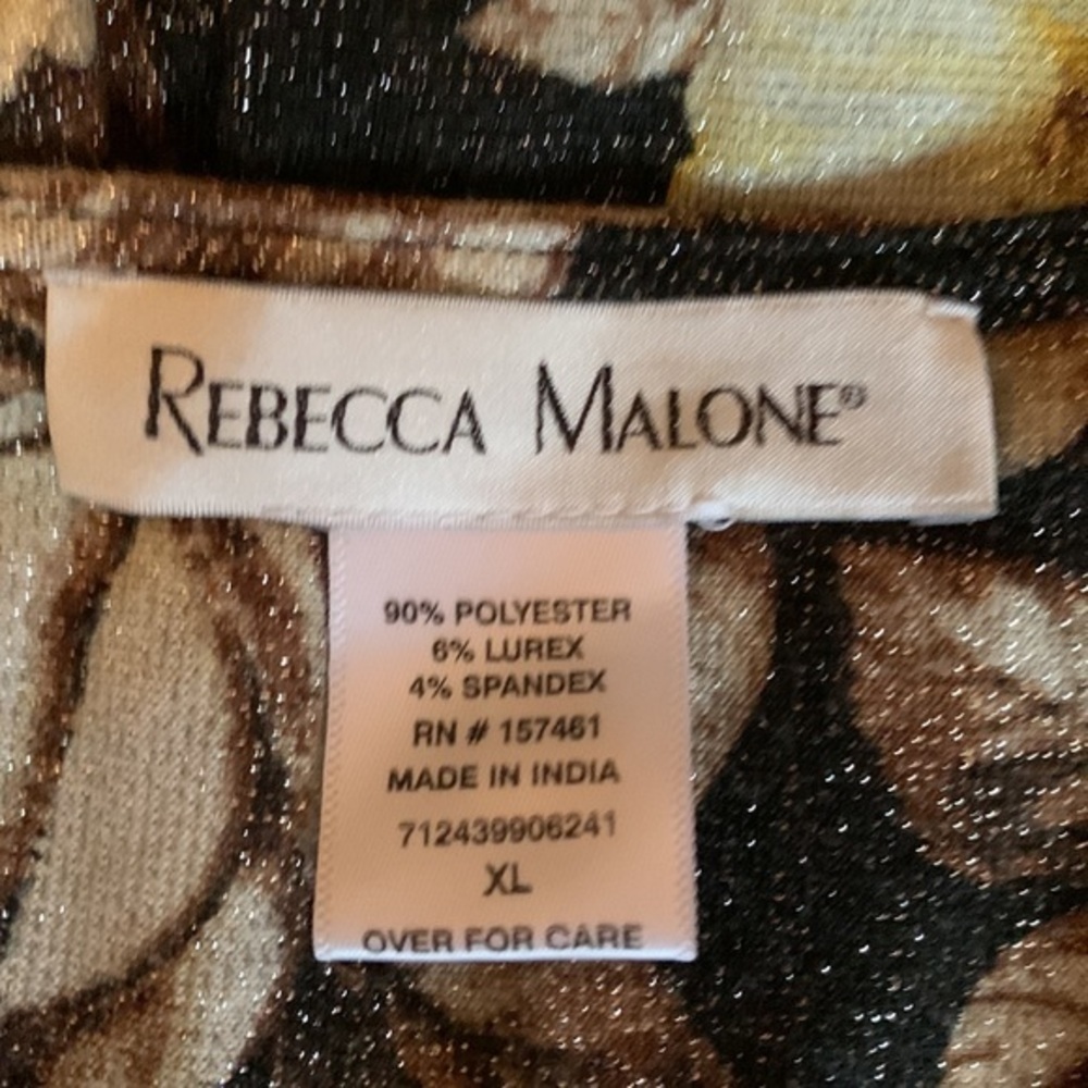 REBECCA MALONE ZIP FRONT V NECK SWEATER BLACK AND BRONZE SIZE XL - Picture 3 of 8